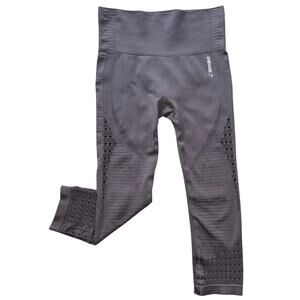 GYMSHARK Women's Dry Contour Leggings Small‎ Gray Cut-Out Details On Leg EUC